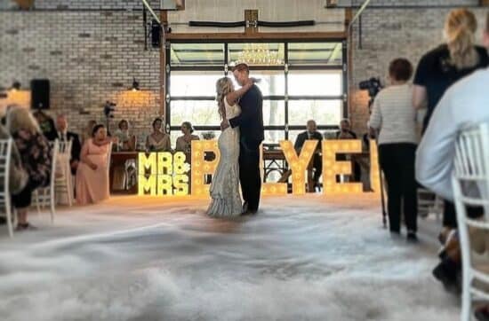 icon events create fog floor for first dance